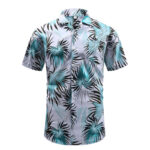 Men's Retro Floral Print Cuban Collar Shirt