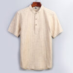 Men's Summer Linen Striped Slim Fit Shirt