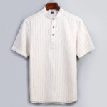 Men's Summer Linen Striped Slim Fit Shirt