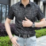 Men's Cashews Slim Fit Short Sleeve Shirt