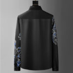 Men's Floral Rhinestone Long Sleeve Shirt