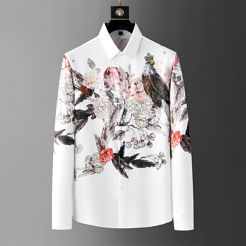 Men's 2023 Eagle Floral Rhinestone Shirt