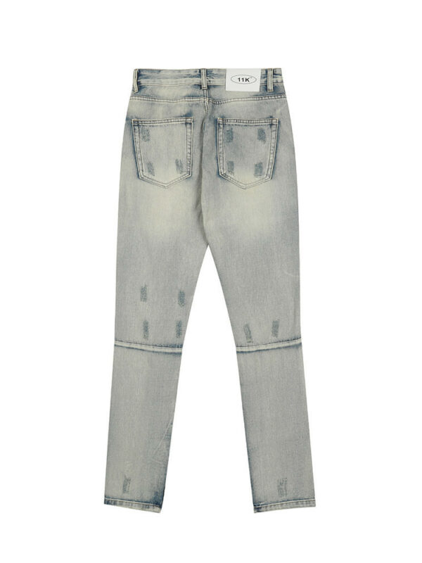 Men's Amekaji Slim Fit Zip Ripped Jeans