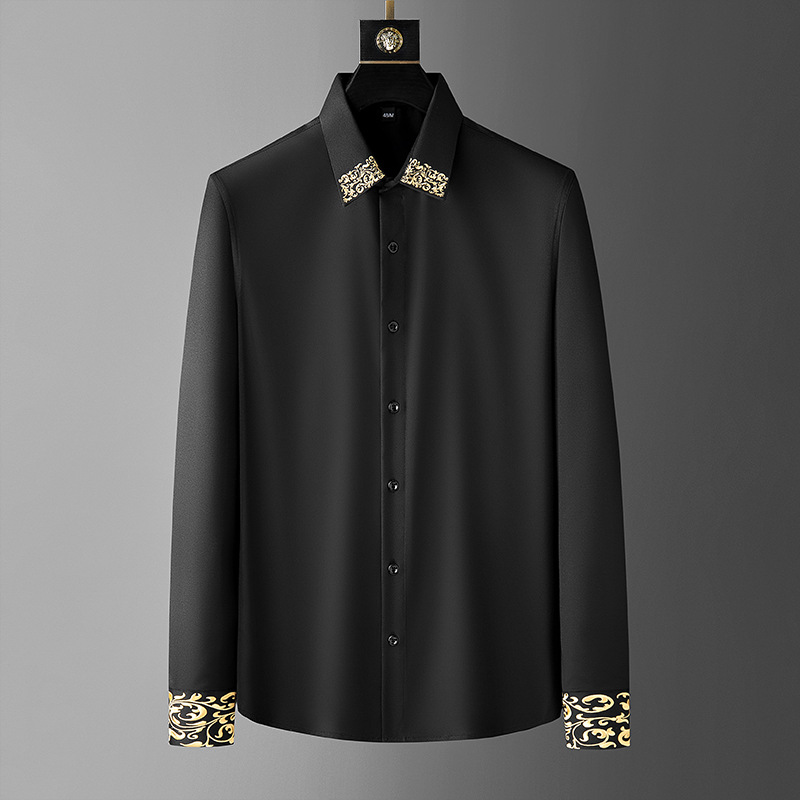 Men's Embroidered Long Sleeve Shirt