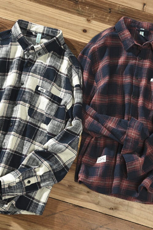 Men's Amekaji Plaid Long Sleeve Shirt