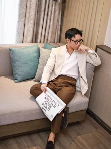 Men's British Linen One Piece Collar Shirt photo review