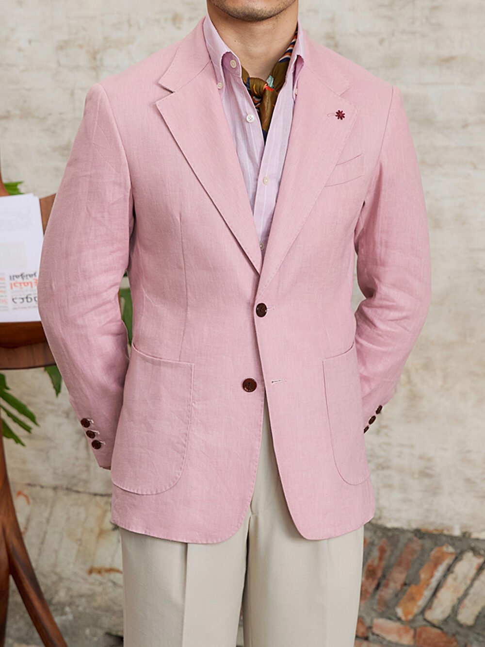 Men’s Lightweight Slim Fit Linen Blazer
