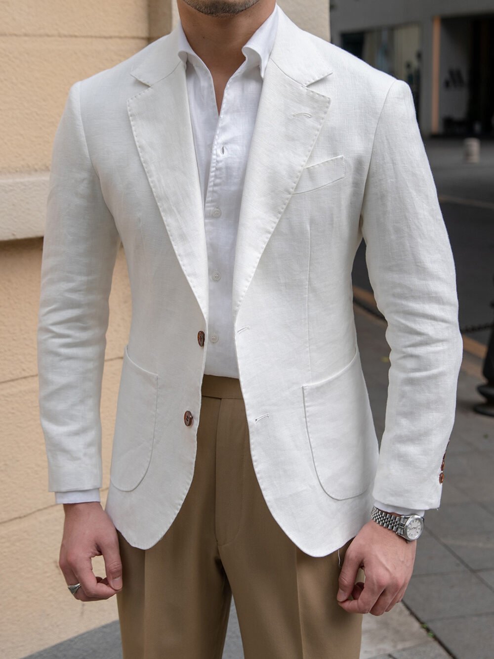 Men’s Lightweight Slim Fit Linen Blazer
