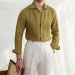 Men's British Linen One Piece Collar Shirt