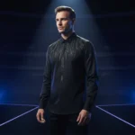 Men's Wing Rhinestone Slim Fit Shirt