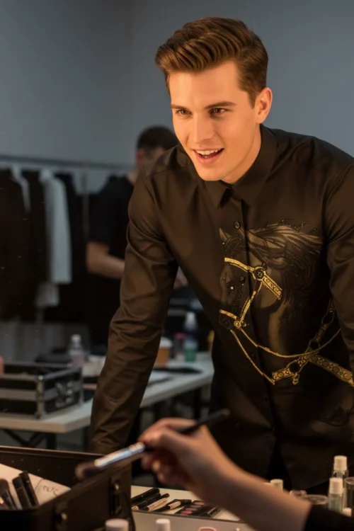 Horse Hotfix Rhinestone Top Slim Fit Shirt