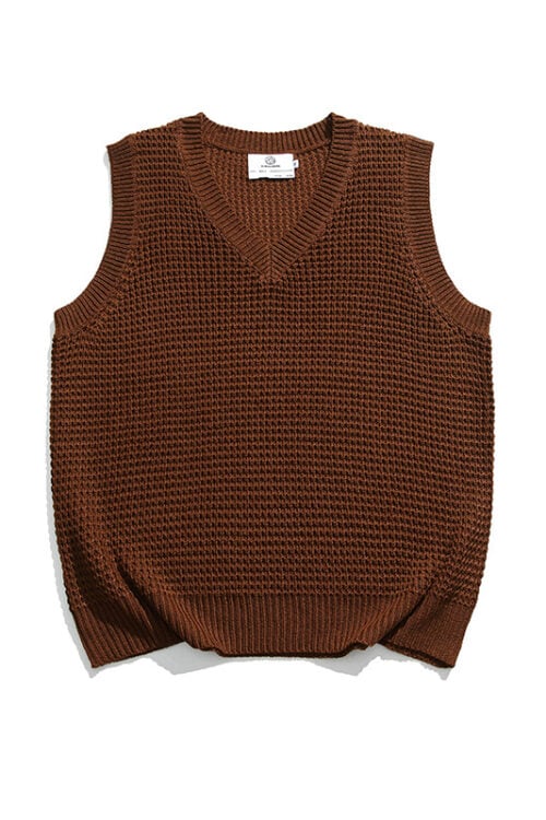 Men's Solid V Neck Knit Vest Sweater