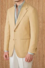 Men's Tencel Linen Cotton Blazer Lightweight Summer Suit