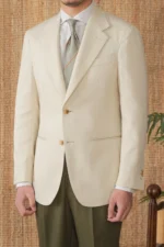 Men's Tencel Linen Cotton Blazer Lightweight Summer Suit