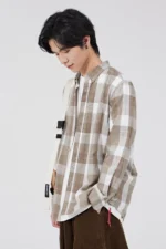 Men's Gradient Plaid Shirt Jacket Long Sleeve Casual