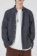Men's Stripe Shirt Jacket Fall Casual Youth Style