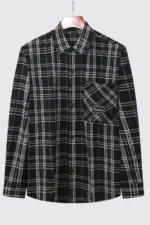 Men's Plaid Pocket Shirt Jacket Casual Long Sleeve