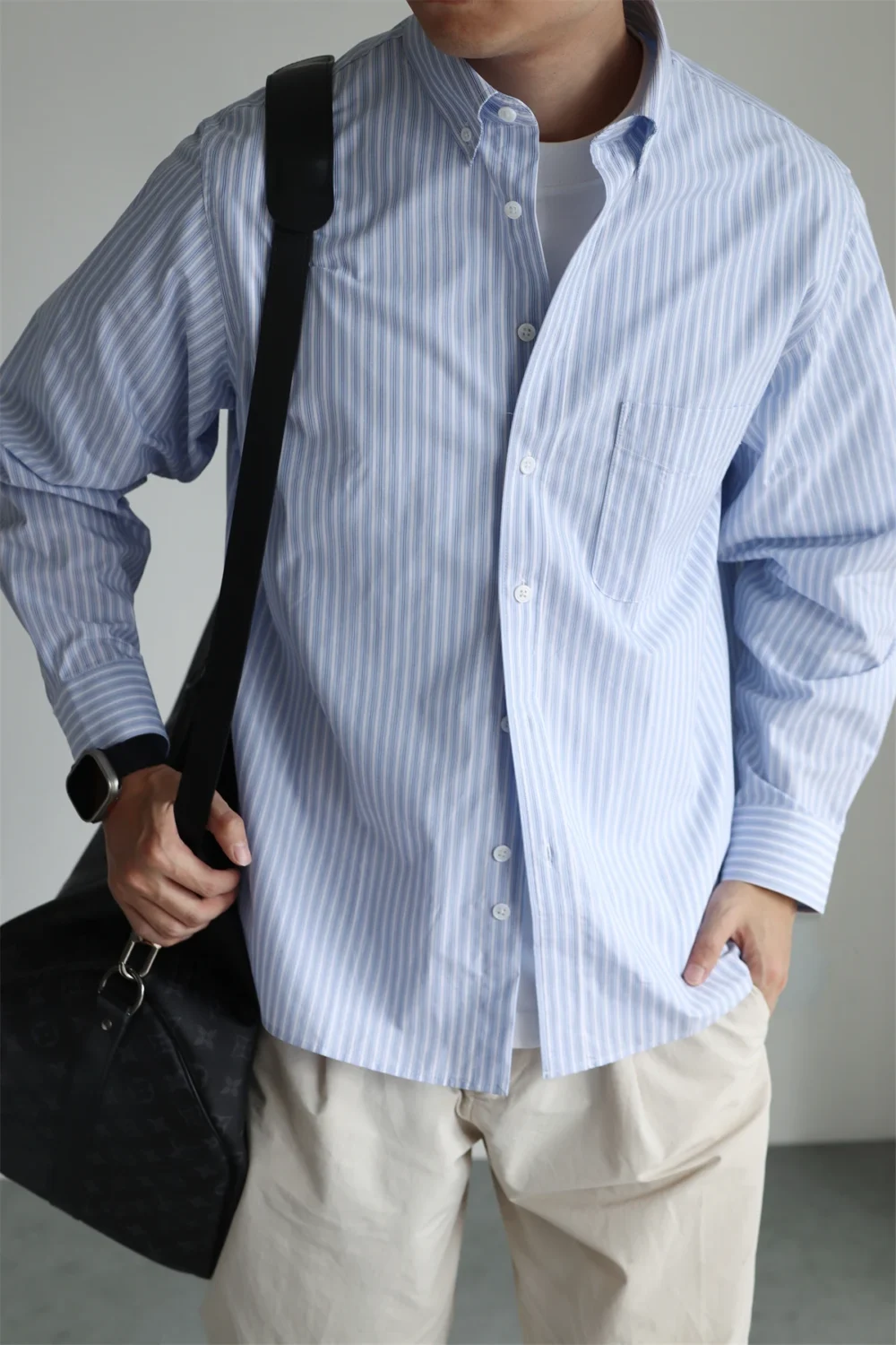 Men's Cotton Loose Fit Utility Shirt Japanese Casual Style