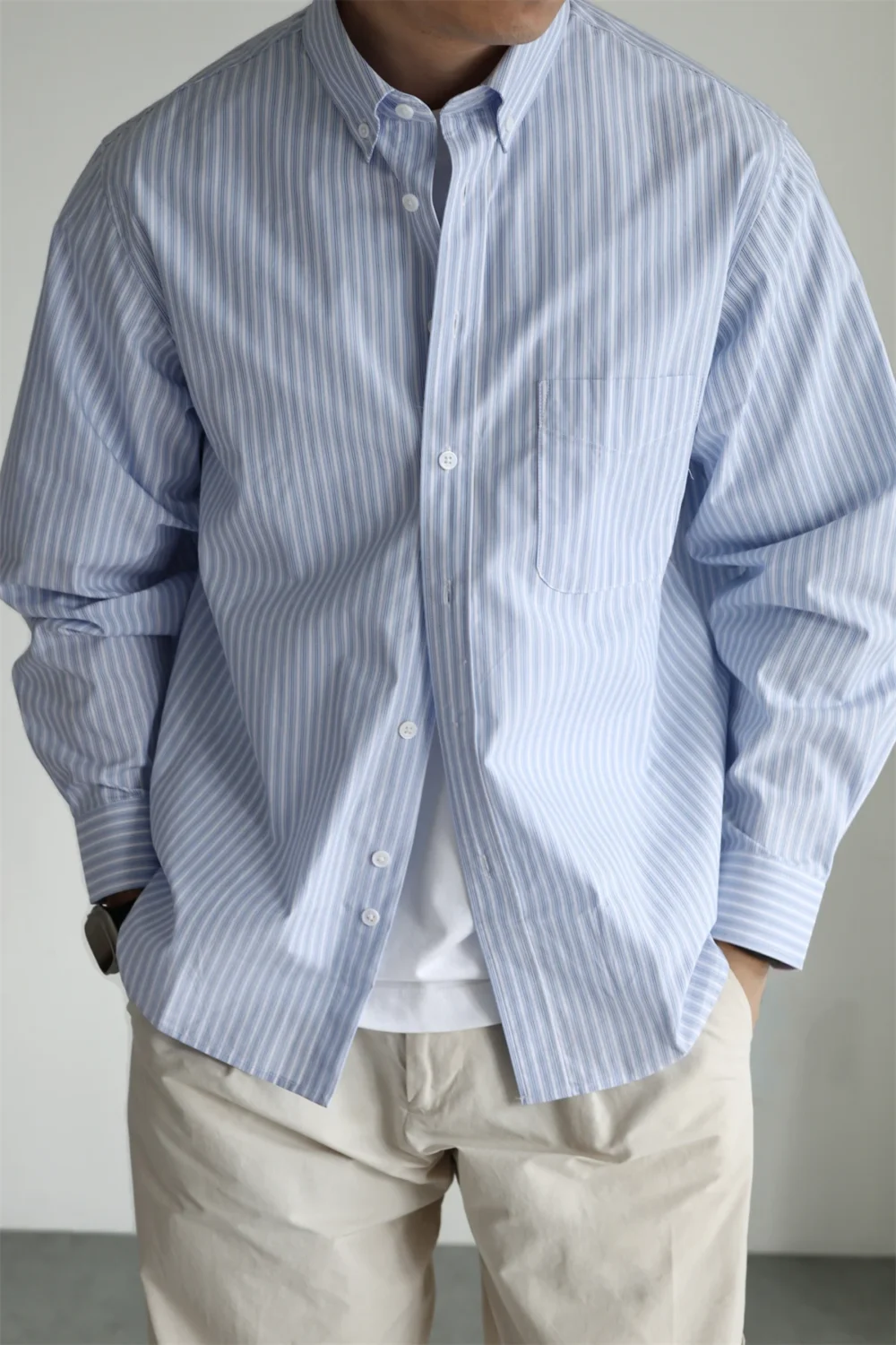 Men's Cotton Loose Fit Utility Shirt Japanese Casual Style