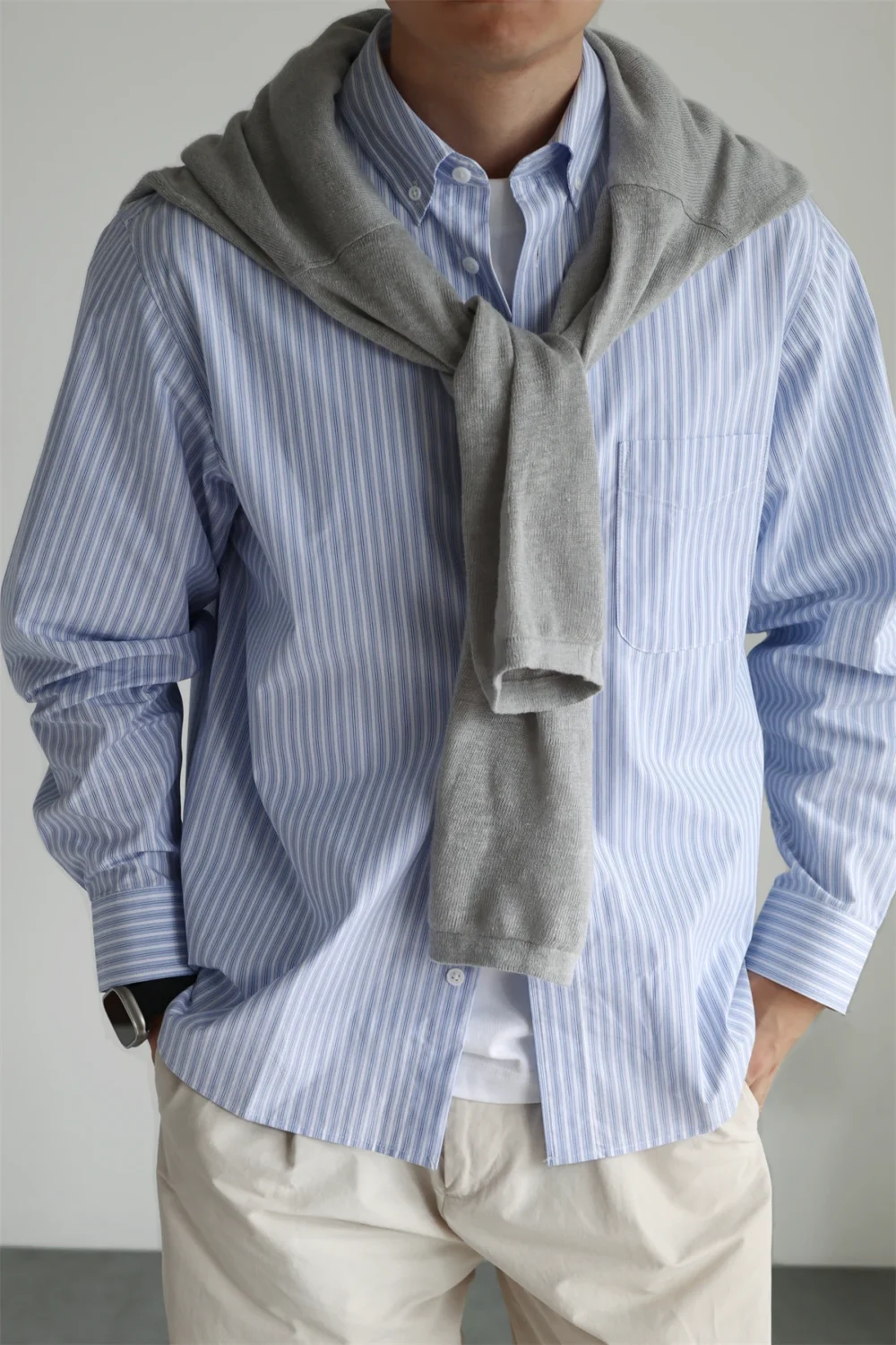 Men's Cotton Loose Fit Utility Shirt Japanese Casual Style