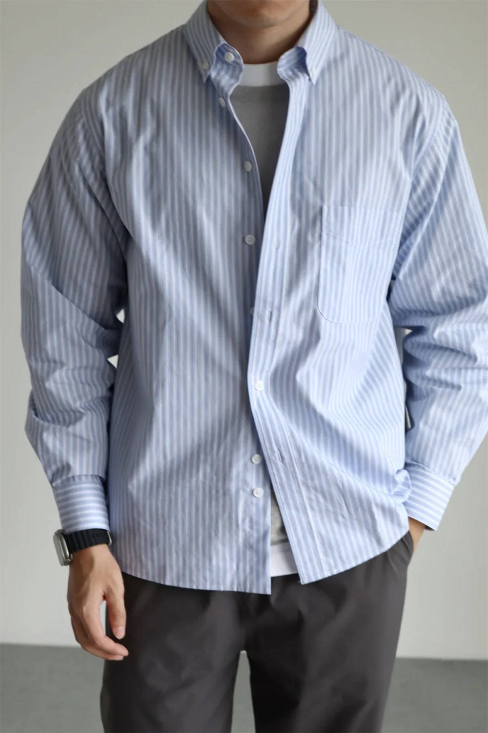 Men's Cotton Loose Fit Utility Shirt Japanese Casual Style