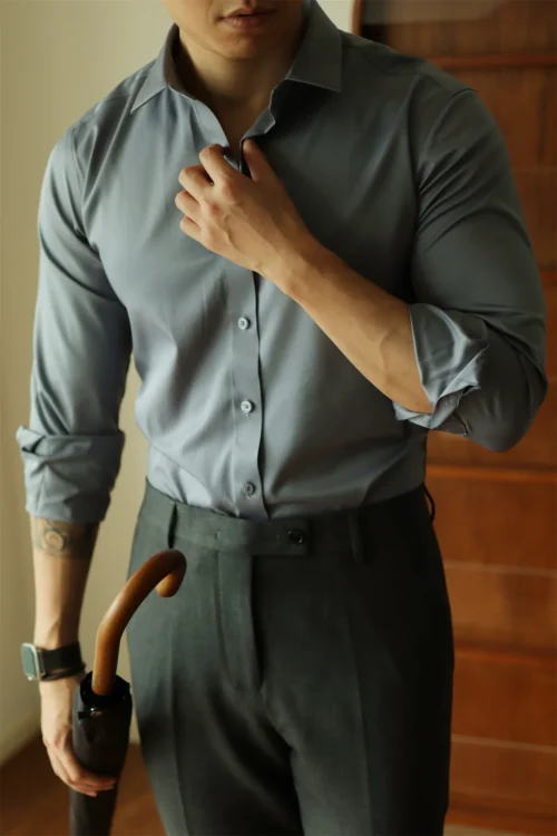 Men's Silk Touch Stretch Wrinkle-Free Business Look Shirt