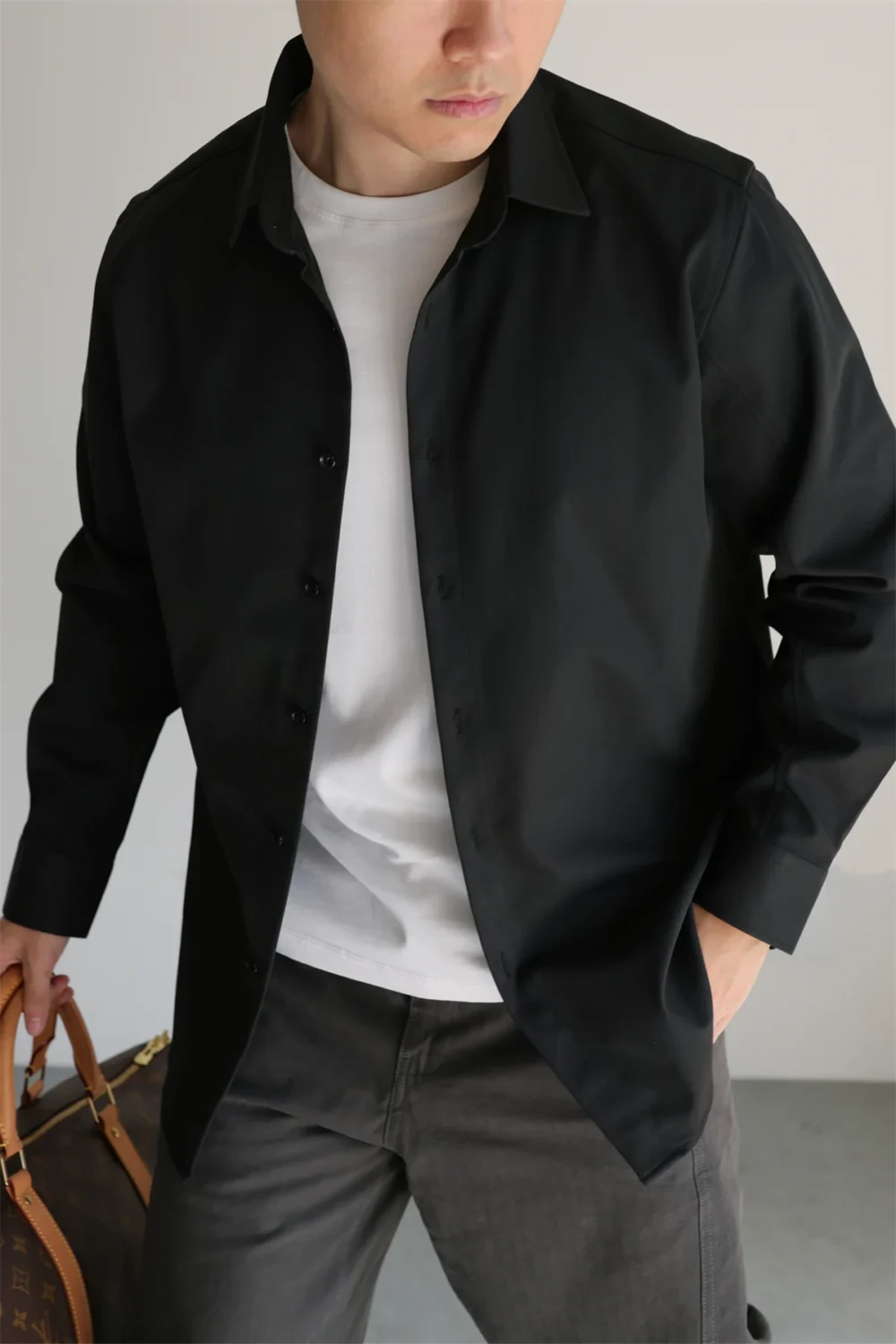 Men's Easy Care Shirt Japanese Relaxed Fit Business Top