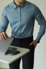 Men's Bamboo Shirt Wrinkle-Free Water Oil Stain Resistant