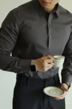 Men's Bamboo Shirt Wrinkle-Free Water Oil Stain Resistant