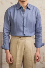 Men's Vintage 100% Linen Shirt Lightweight Old Money Style