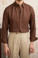 Men's Vintage 100% Linen Shirt Lightweight Old Money Style