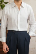 Men's Vintage 100% Linen Shirt Lightweight Old Money Style