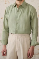 Men's Vintage 100% Linen Shirt Lightweight Old Money Style