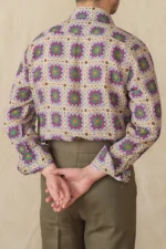 Men's Lyocell Linen Blend Draped Beach Fit Floral Shirt