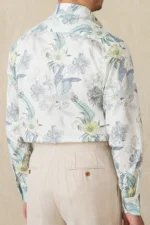 Men's Smart Casual Fit Vacation Look Soft Cotton Floral Shirt