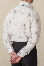 Men's Lyocell Linen Retro Airy Fit Style Summer Print Shirt