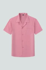 Men's Solid Color Turn-Down Collar Shirt Summer Casual Look