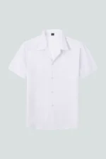 Men's Solid Color Turn-Down Collar Shirt Summer Casual Look
