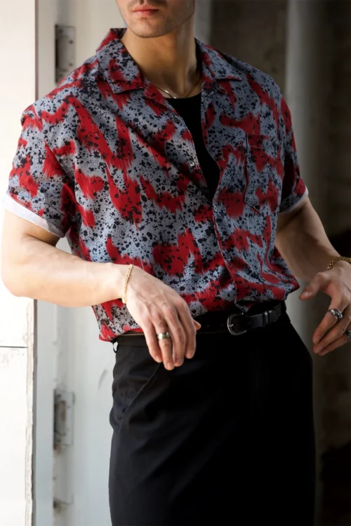 Men's Amekaji Hawaiian Floral Cuban Collar Shirt
