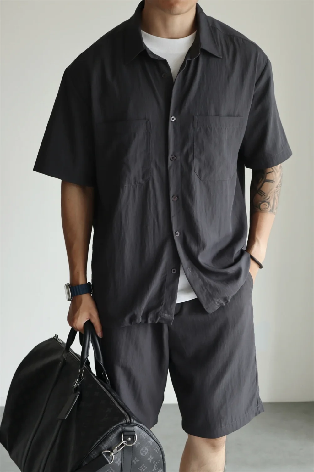 Men's Quick Dry Texture Drape Breathable Short Sleeve Shirt