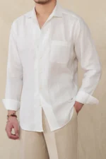 Men's Casual Linen Breathable Slim Fit Button Down Shirt