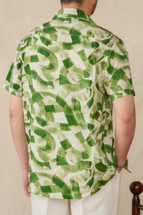 Men's Linen Blend Cuban Shirt for Beach and Summer Travel