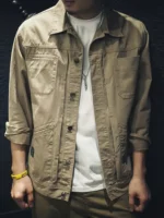 Men's Casual Cargo Loose Long Sleeve Shirt