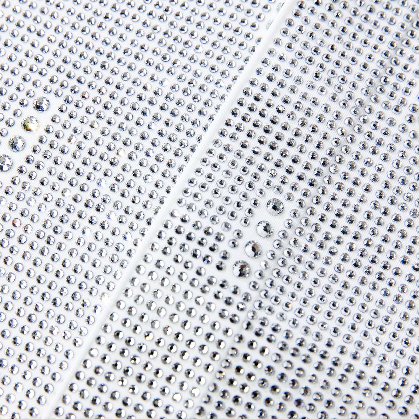 Men's Luxury Rhinestone Waterfall Fringe Performance Shirt 2 Close-up of white rhinestone waterfall pattern