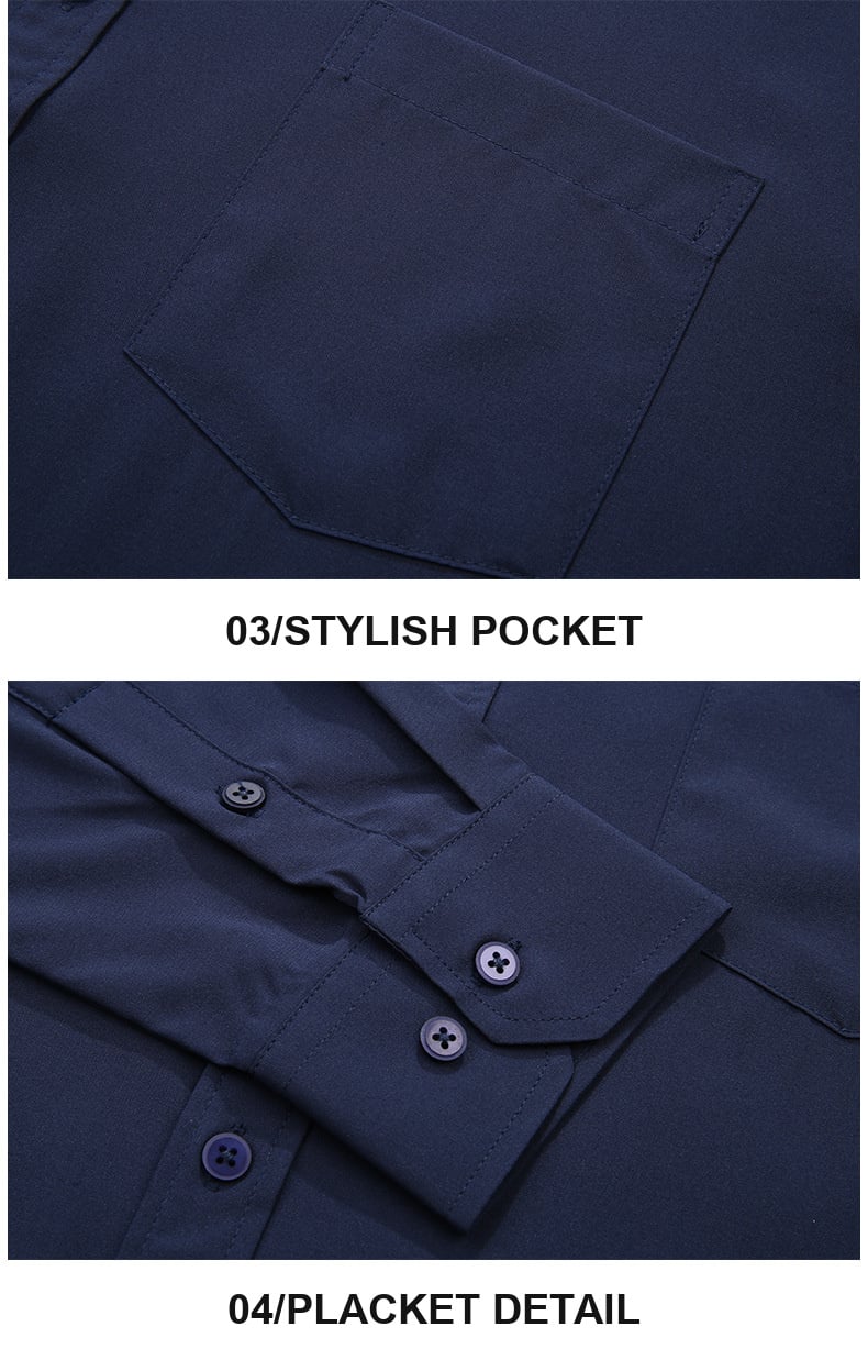 Men's Big and Tall Long Sleeve Shirt 2 Stretch fabric detail of men's big and tall shirt