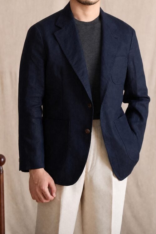 Men's 100% Linen Summer Blazer Lightweight Jacket