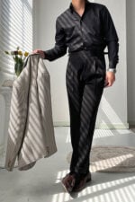 Vintage Italian High Waist Business Trousers for Men