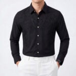 Men's Luxury Rhinestone Angel Wing Slim Fit Long Sleeve Shirt